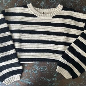 Free People Crewneck Chunky Striped Sweater